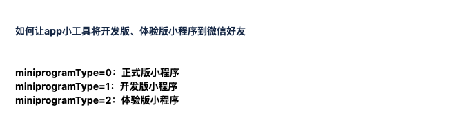 约定 miniprogramType 的值g